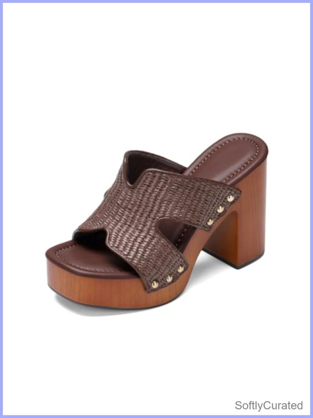 Platform Wedge Sandals Raffia Espadrilles Slip On Slide Heeled Women's